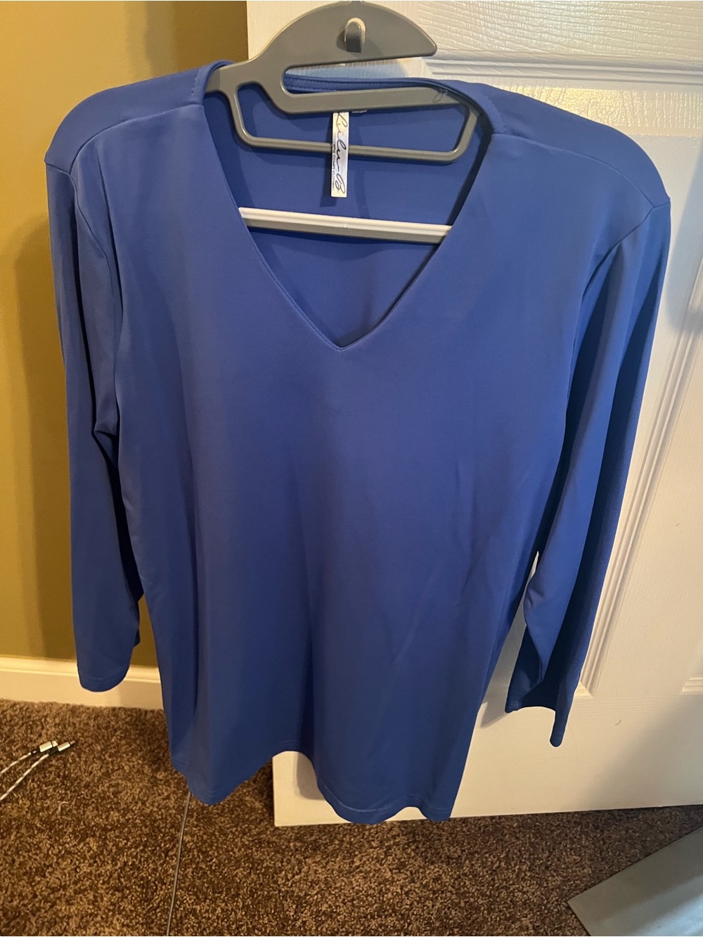 Lulu's Royal Blue V-Neck Long Sleeve Top